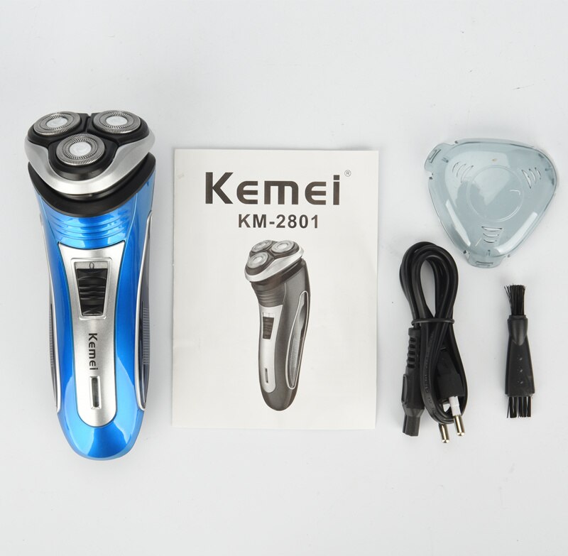 Simple Style Electric Shaver With 3D Floating Cutter Head Ergonomic Beard Trimmer Male Electric Razor: blue without box