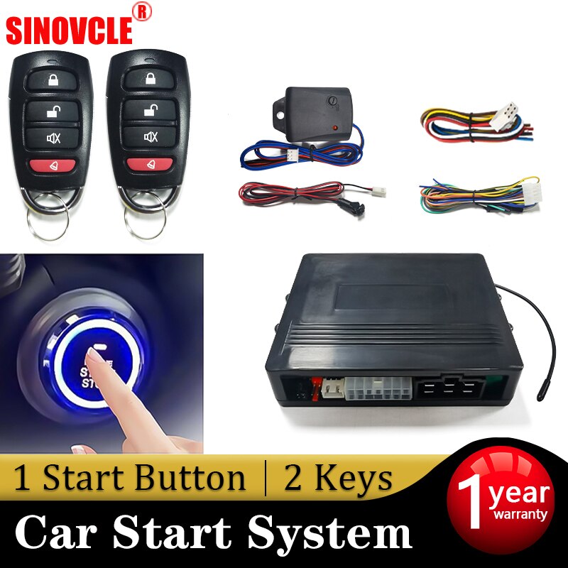Hippcron Auto Alarm Afstandsbediening Auto Keyless Entry Motor Start Hoorbaar Alarm Systeem Push Button Remote Starter Stop Aut