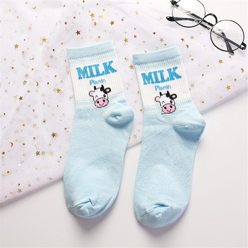 Kevät ja kesä unisex hauska sarjakuva banaanisukat harajuku cool rullalauta sokken art puuvilla hipsteri iloiset hedelmäsukat: 4