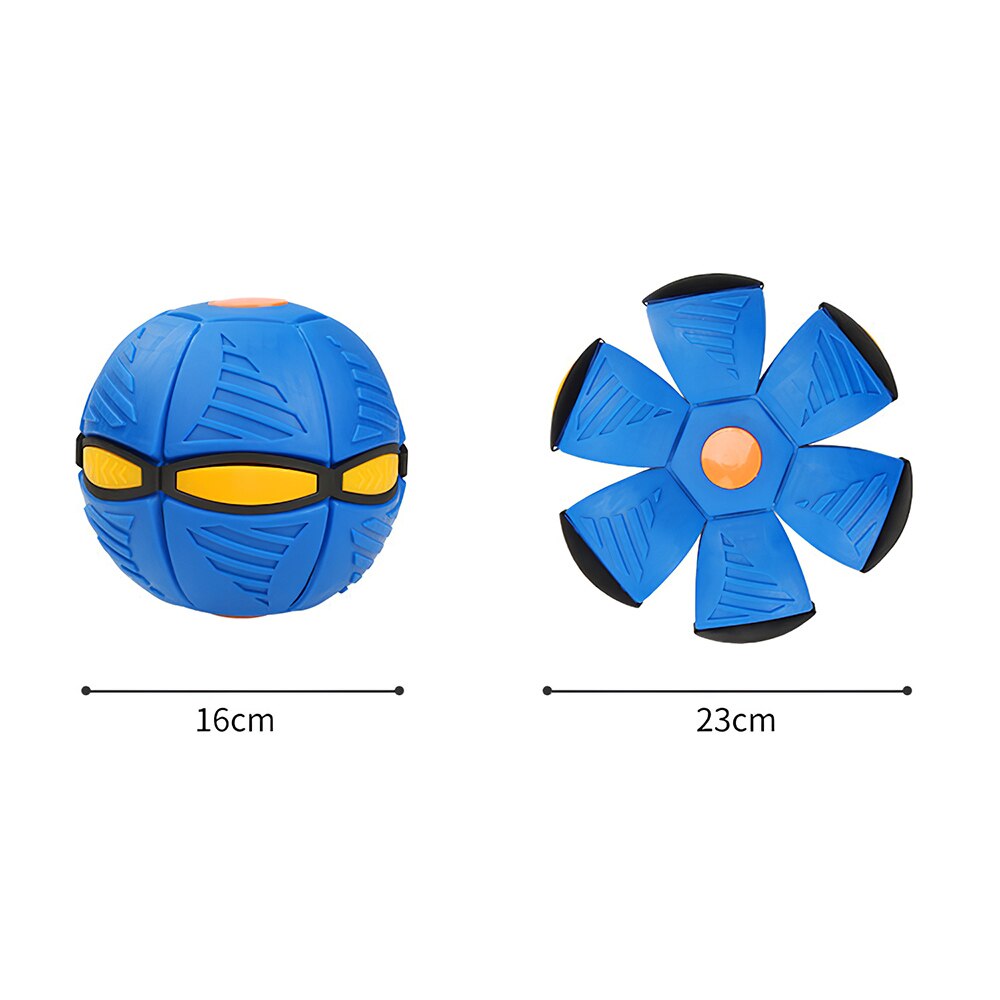 Outdoor Flying UFO Flat Throw Disc Ball With LED Light MusicToy Kid Garden Basketball Game Magic UFO Deformed Flat Ball 23cm