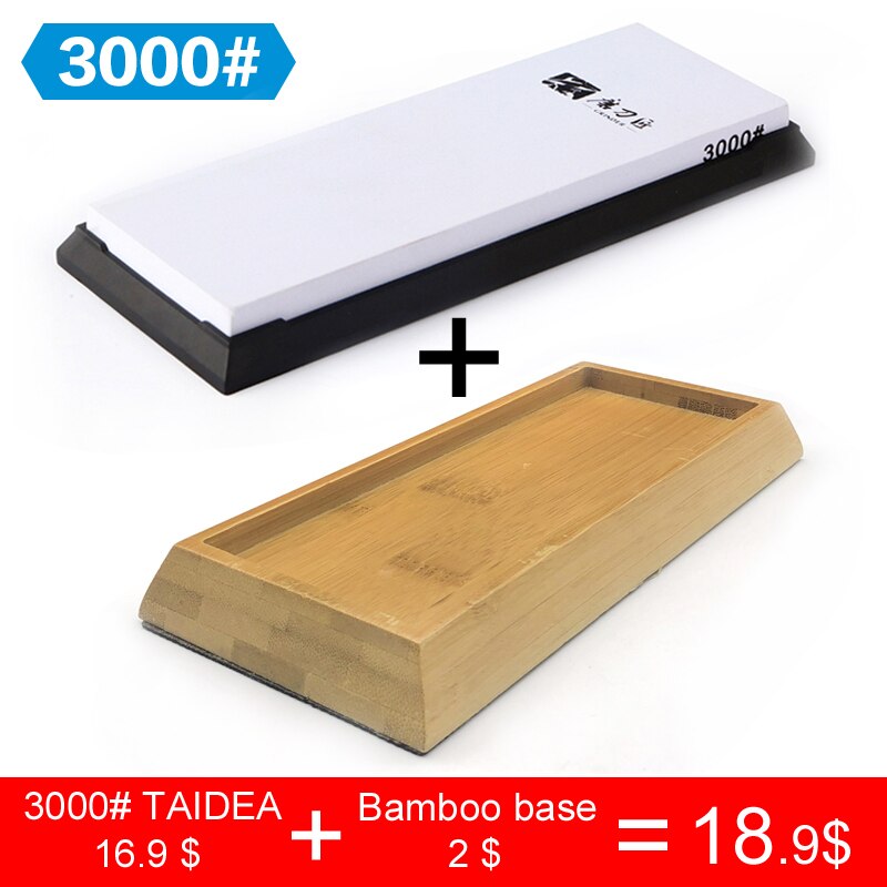TAIDEA Sharpening stone Whetstone Base Fast sharpening knife Bamboo base Kitchen Gringer tool 240-3000#: 3000Grit Set