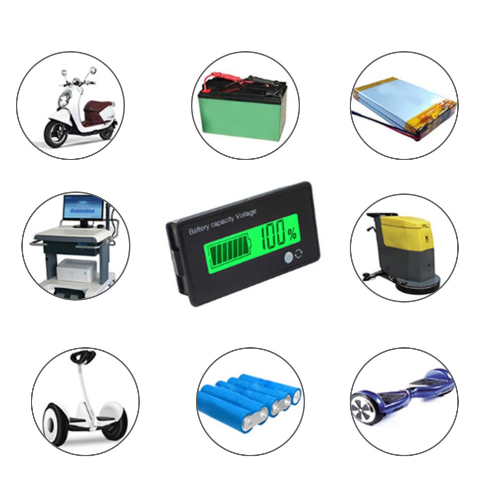 Testeur De Batterie Numérique Universel - 12-48V - Écran LCD Rétroéclairé Vert - Pour Batteries Plomb-acide Et Lithium - Avec Câble De Connexion