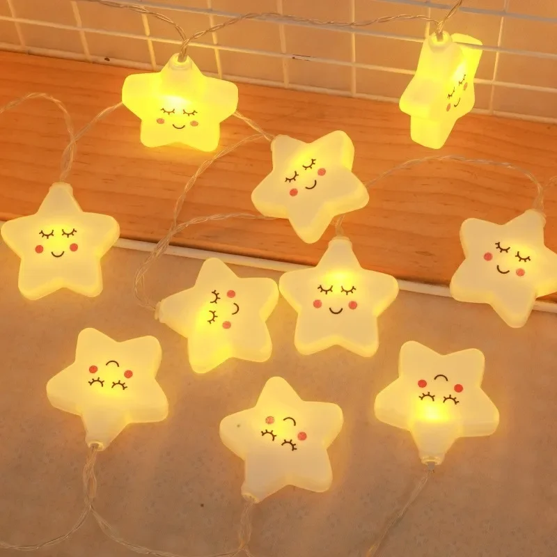 LED-Lichter String Star Girlande Lampe USB/Batterie für Wohnzimmer im Freien Garten Camping Hochzeit Weihnachts feier Dekor betrieben: Warmes Weiß / K