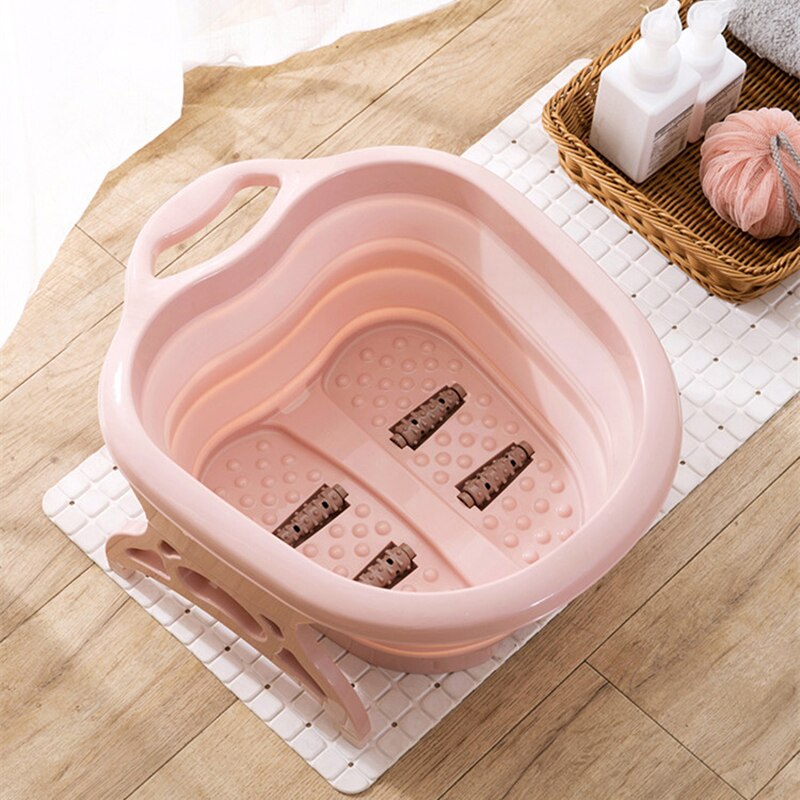 Bain de pieds pliable, seau de massage moussant simple, bassin de bain de pieds en plastique, grand rehaussement, baril de forçage, réduit la pression