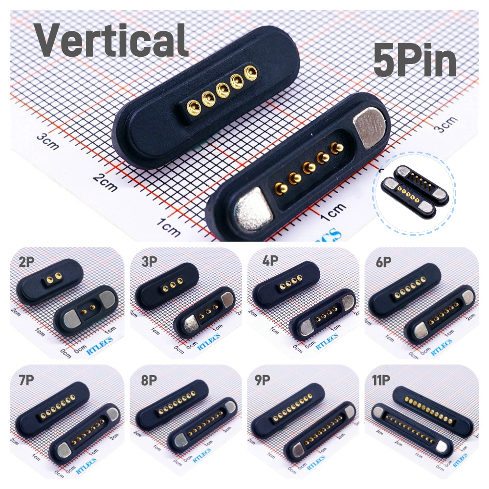 1 par 3A conector Pin Pogo magnético 2 3 4 5 6 7 8 9 11 posiciones paso 2,2 MM tira de contacto Pogopin macho hembra con resorte
