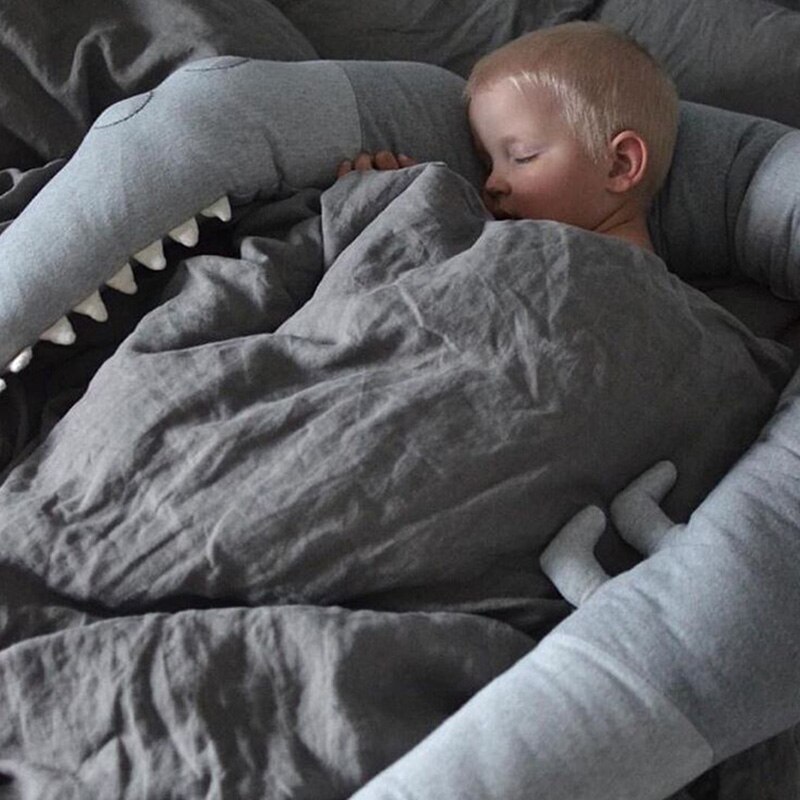 185cm nordisch Stil Baumwolle Baby Krippe Stoßstangen neue krokodil puppe Kissen Kissen Kindergarten bettwäsche bett zimmer dector Baby Krippe stoßstangen