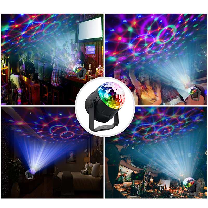 Sound Activated Roterende Disco Ball Party Verlichting Strobe Light 5W Rgb Led Verlichting Voor Auto Kerst Thuis Ktv Bruiloft tonen