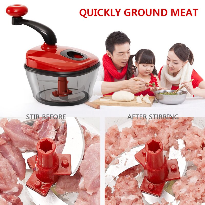 Manual Food Chopper Vegetable Quick Chopper Food Dicer Mincer Mixer Blender for Garlic Salad Nuts Etc Kichen Accessories Gadgets