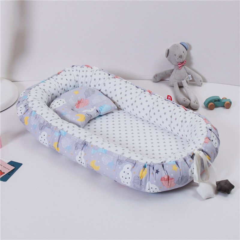 85 x 50cm bærbar babynest nyfødt krybbe vugge pude pude aftagelig seng spædbarn vugge cuna: B9