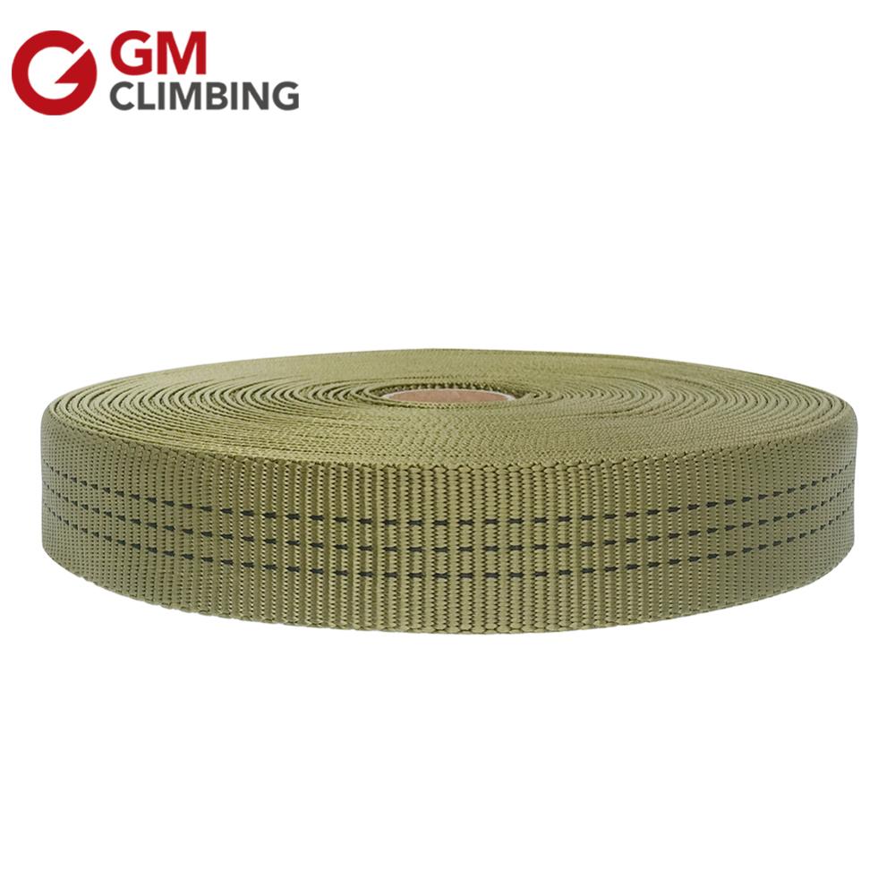 Gm klatreslynge nylon 25mm 9m rørformet webbing rem bælte til klatring rigning forankring camping rafting udstyr: Oliven