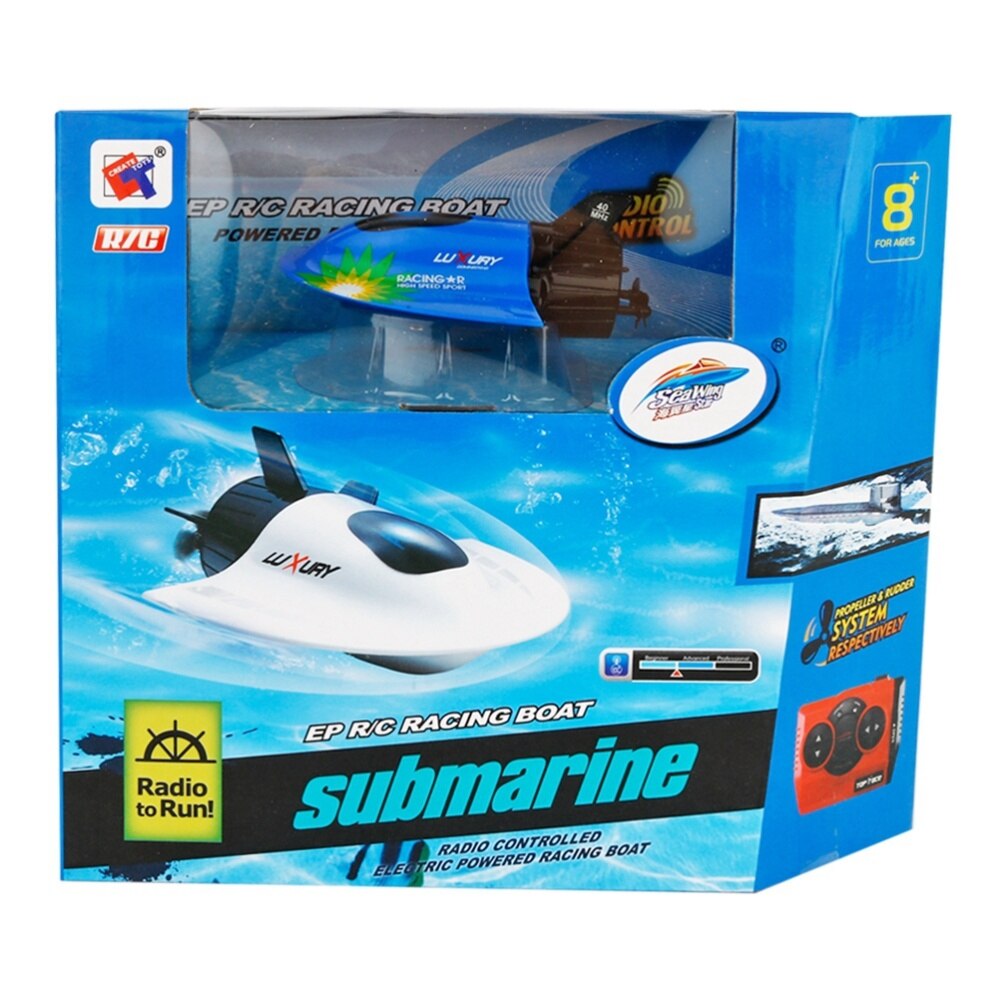 Mini Radio Rc Boot Onderzeeër Cool Aquatische Speelgoed (Blauw)