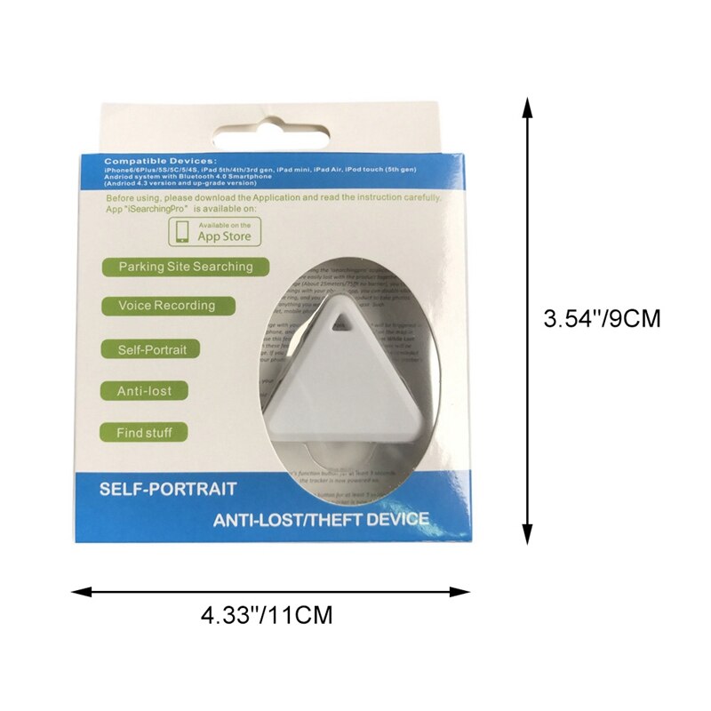 triángulo Pet Bluetooth dispositivo antipérdida teléfono móvil Bluetooth seguimiento de objetos buscador de llaves Anti-Pérdida alarma bidireccional