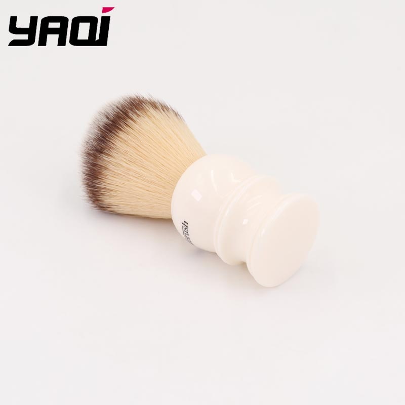 Yaqi defekt håndtag specialtilbud 22mm hvide håndtag gul syntetisk hår knude våd barberbørste