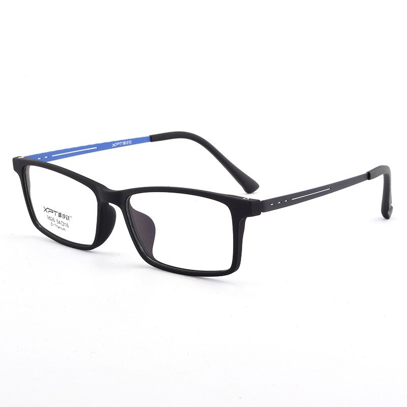 BCLEAR Optical Eyeglasses Frame for Men and Women Titanium Flexible Legs with TR-90 Plastic Front Rim Eyewear Spectacles Frame: Black F Blue leg