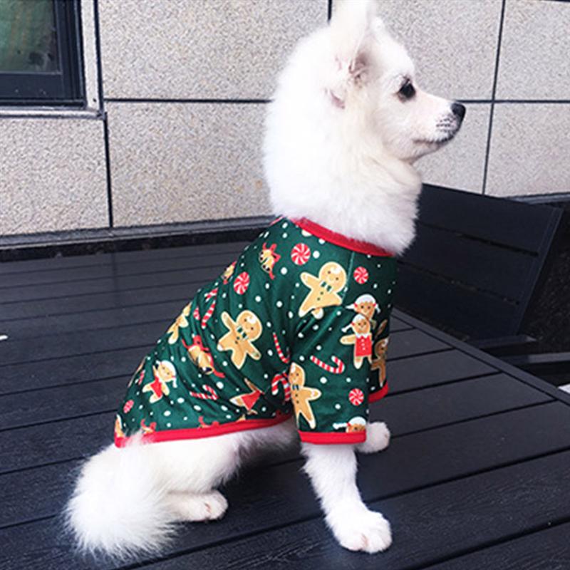 Kæledyr hunde tøj jule julemand snemand honningkager mand mønster kæledyr frakke kæledyr kat hund juletøj yndigt kæledyr outfit