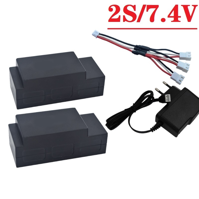 RC Voor MJX Hyper Go H16H H16E 16207 16208 16209 16210 1/16 RC Truck Batterij Oplader Set 2S 7.4V 1050mAh Lipo batterij: Bordeaux