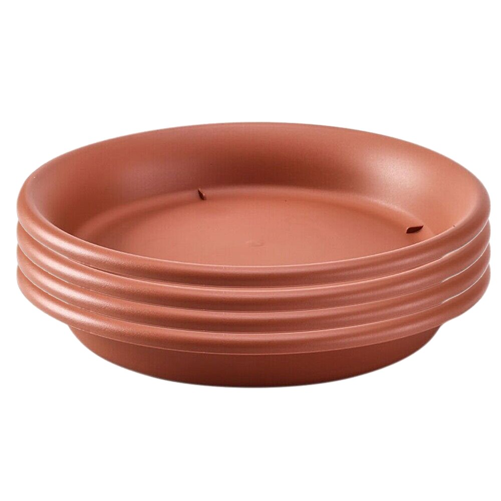 4 Stks/set Ronde Plant Trays Effen Kleur Plastic Planter Bloem Container Schotel Base Water Lekbak Tuin Thuis Decor: Rood