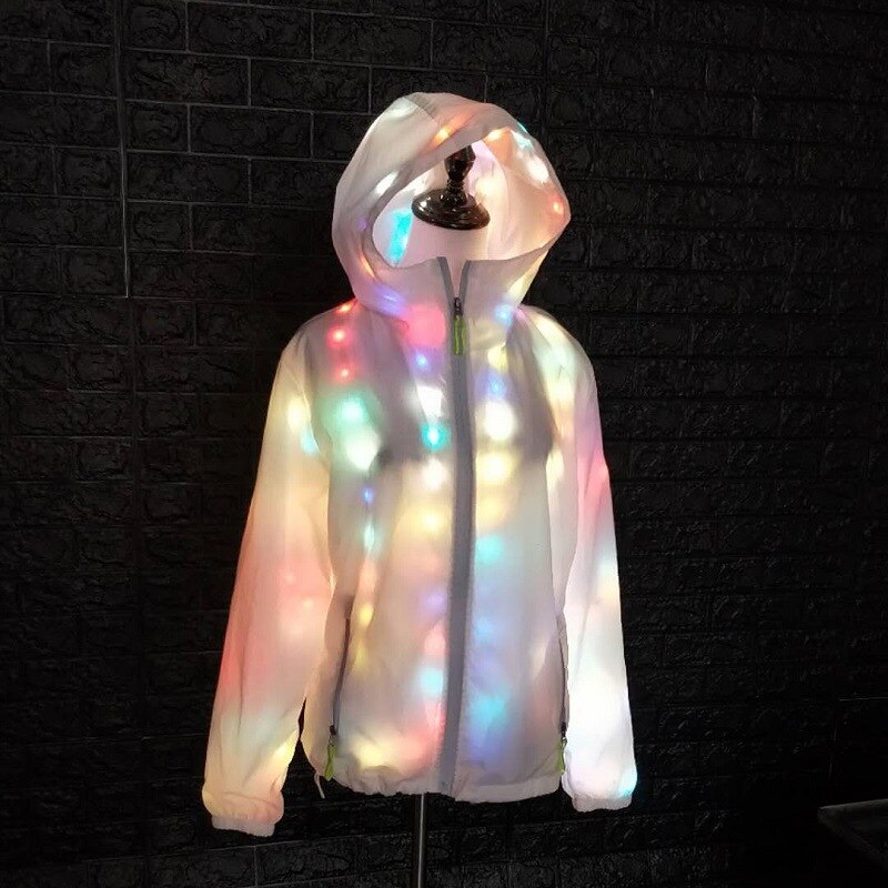 Abrigo de iluminación LED, disfraz luminoso, ropa creativa e impermeable, luces LED de baile, ropa de de Navidad y Halloween: 6XL