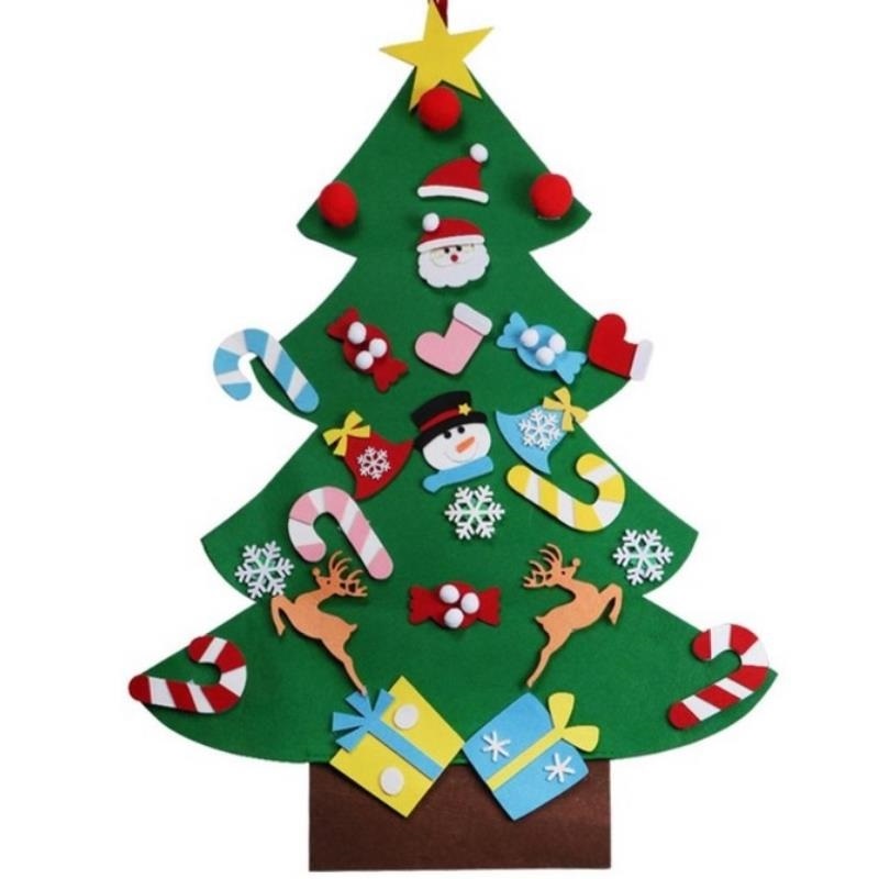 JOYLIVE Wall Sticker Christmas Tree Year Kids ToysWarm DIY Felt Artificial Tree Wall Hanging Ornaments: Default Title