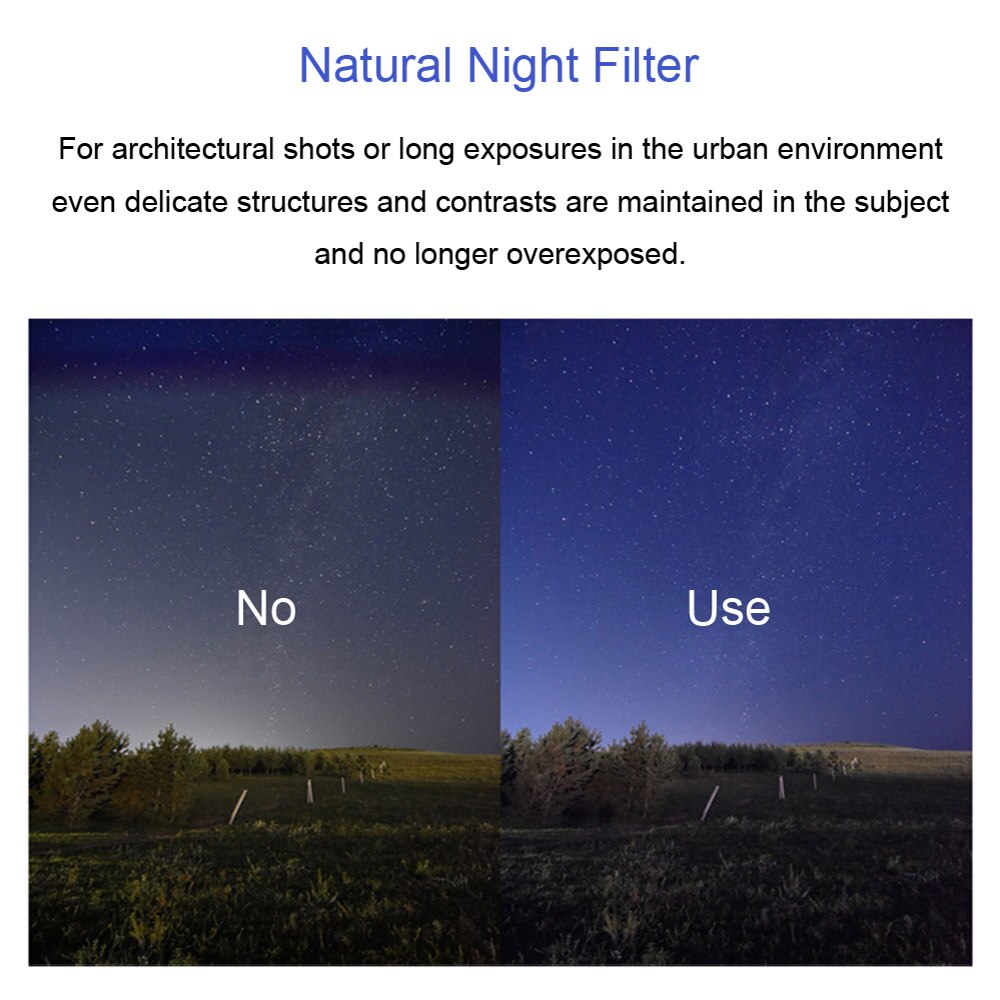 Filtro de noche Natural para cielo nocturno, lente de vidrio óptico multicapa de 49mm, 52mm, 58mm, 62mm, 67mm, 72mm, 77mm y 82mm, 46mm y 86mm