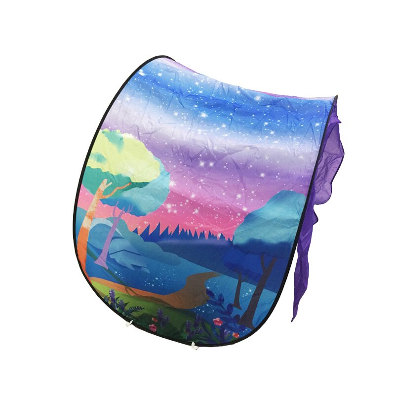 w górę namiot z łóżkiem dla dzieci niemowlę kreskówka śnieżny składany przenośny domek robić zabawy pocieszający robić spania kryty odkryty namiot kempingowy dla dzieci: 3