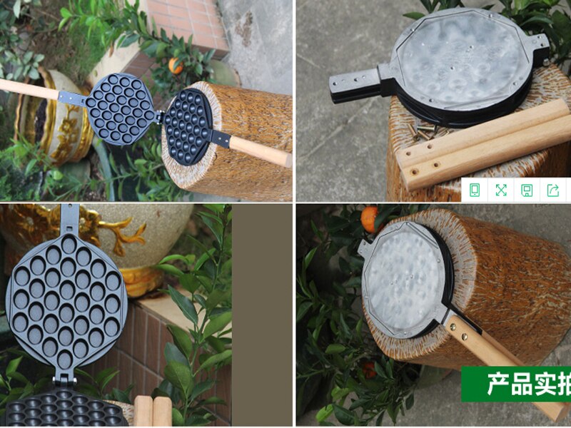 Egg bubble Waffle Pan Maker Double Sided Iron Pressure Pan Egg Waffle Pan Non-Stick Grill Egg Cake Pan Egg Puff Waffle Maker