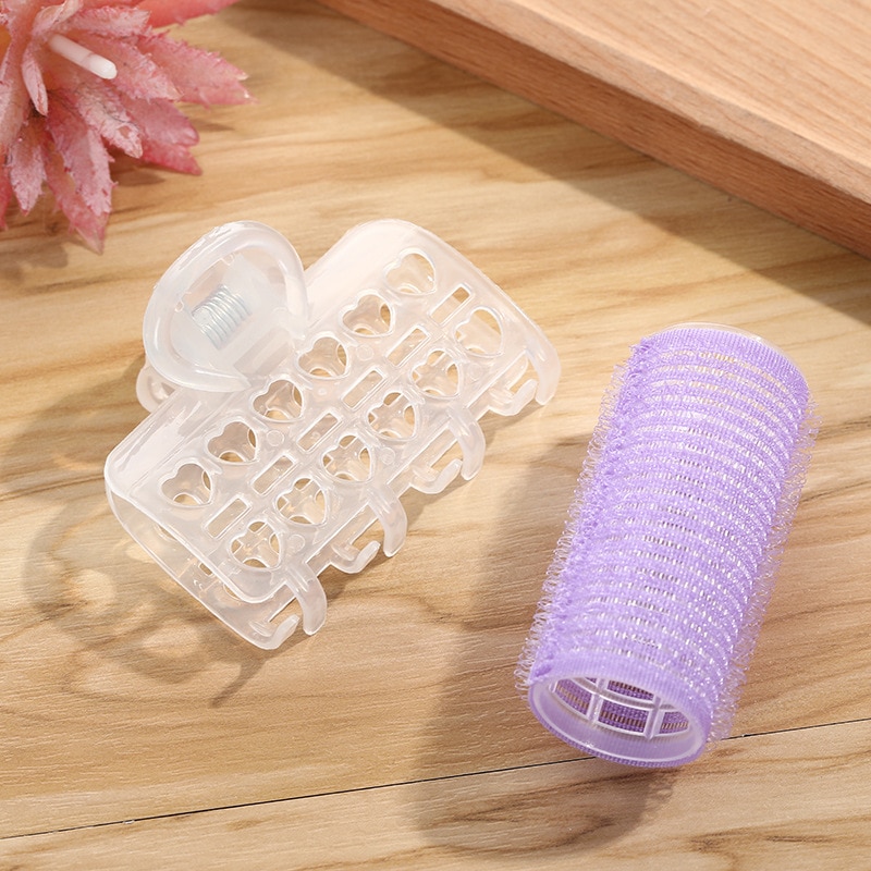 3pcs mulheres meninas cor-de-rosa cabelo ondulação onda rolos auto aperto salão de beleza pp plástico cabeleireiro rolos 3*6 cm