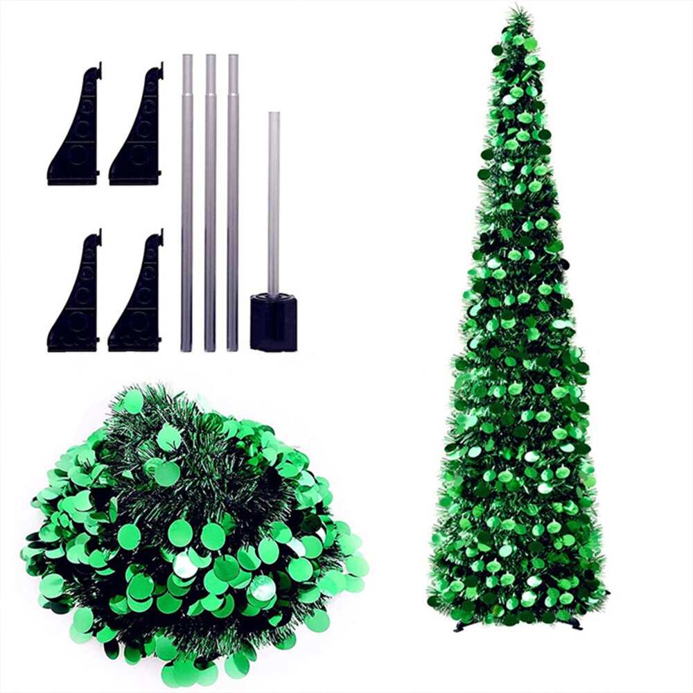 Grand arbre mince de noël pliable en PVC, fournitures de festival pour appartement, bureau, boutique, décoration de , de noël