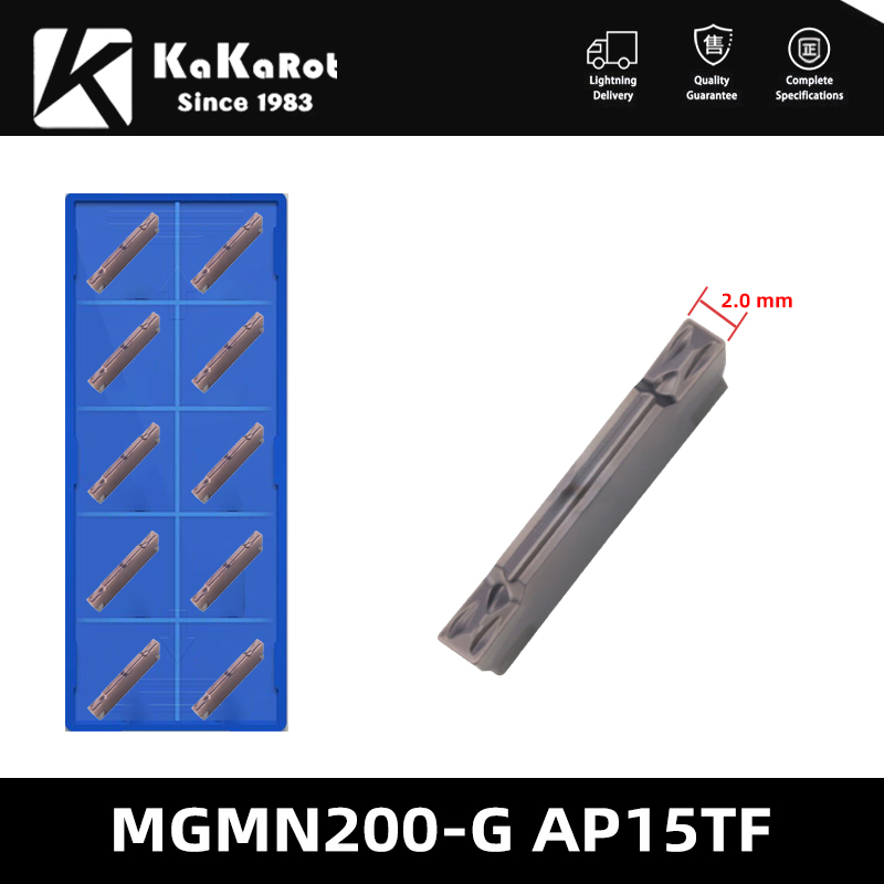 KaKarot Inserti in metallo duro zoppo per scanalatura MGMN150 MGMN 200 G MGMN250 MGMN300 M MGMN400 MGMN500 AP15TF Taglierina per tornio MGEHR MGEHL: nero