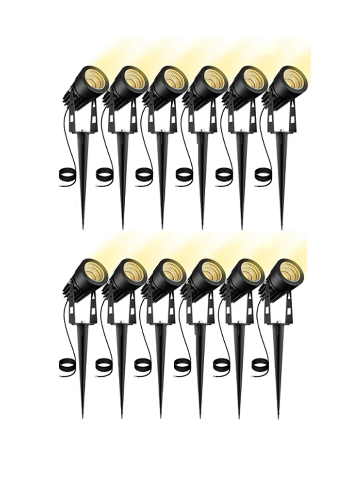 Hjem aluminium led havebelysning 5w udendørs spyd plænelampe vandtæt belysning led spotlights 0.5 meter ledning  ac110 v 220v dc12v