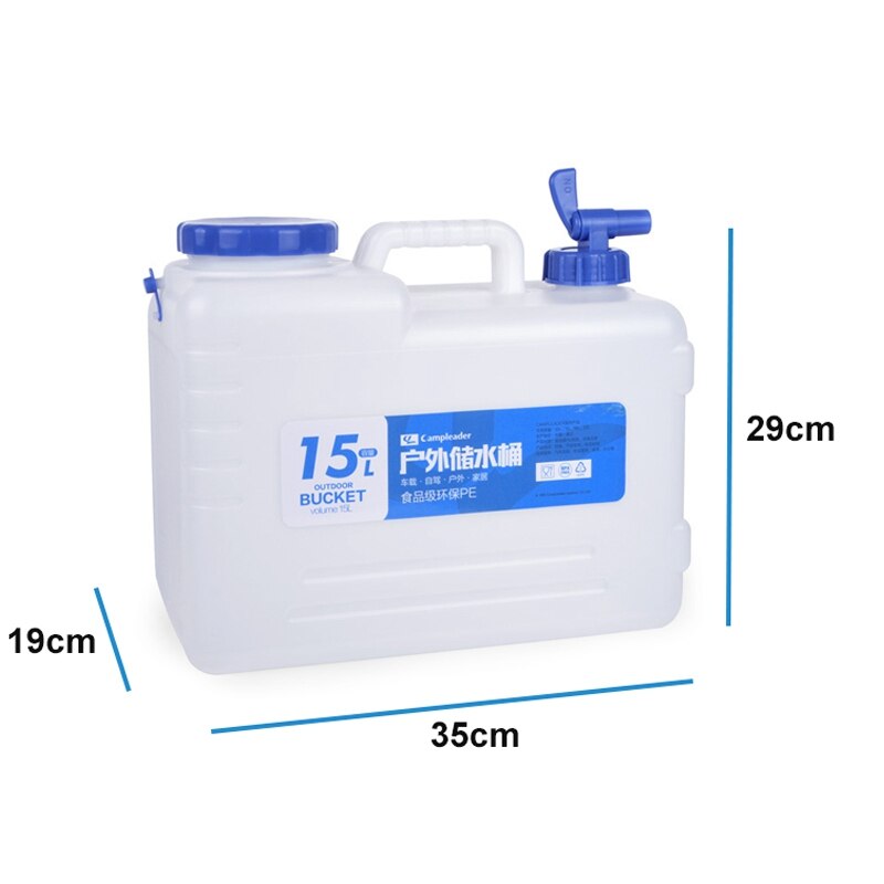 Desert&amp;Fox Outdoor Water Container 4 Sizes Large Capacity Camping Bucket Sturdy Odorless Household Driving Water Bucket with Tap: 15L