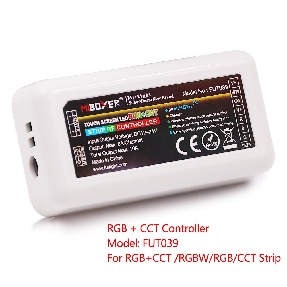 Milight RGBCCT LED Controller FUT039 + FUT092 2,4G Wireless 4-Zone RF Touch Remote + Miboxer WL-Box1 2,4 GHz Wifi Controller: 1PC FUT039