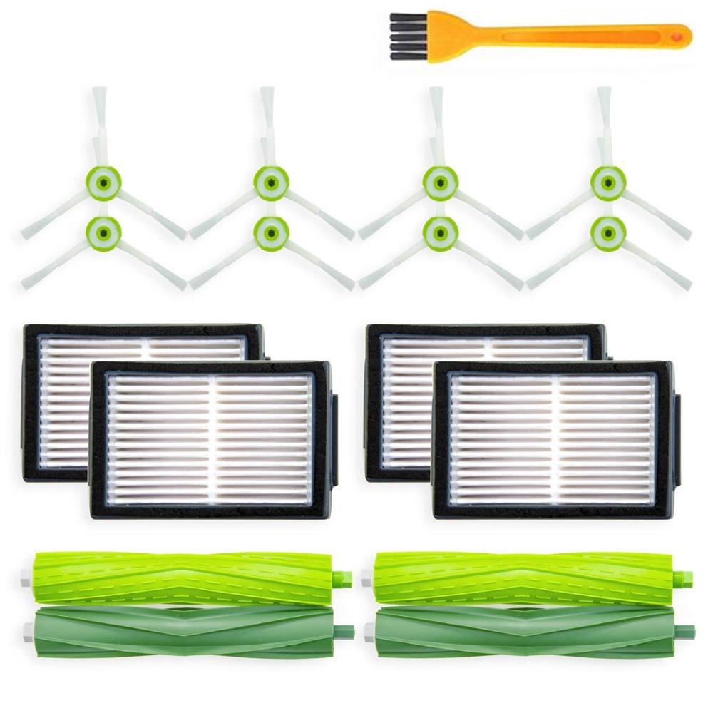 Tilbehør hepa-filter sidebørstebørsterull for irobot roomba  i7 e5 e6 i- serien robotstøvsuger reservedeler: 16 stk
