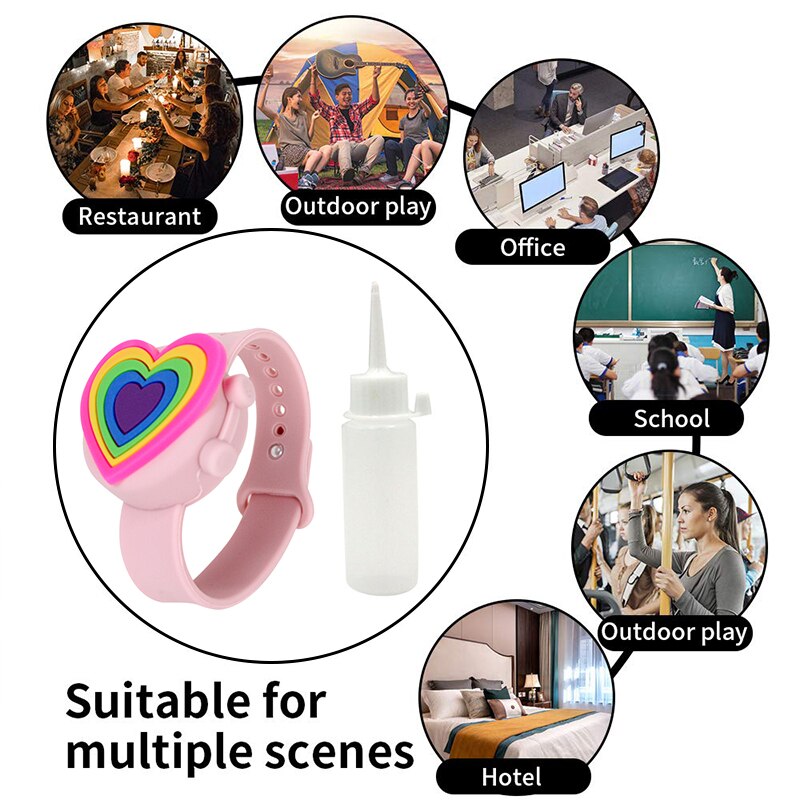 2Pcs Cute Unicorn Cartoon Wristband Hand Dispenser Portable hand sanitizer hand sanitzer hand sanatizer holder for children Kids