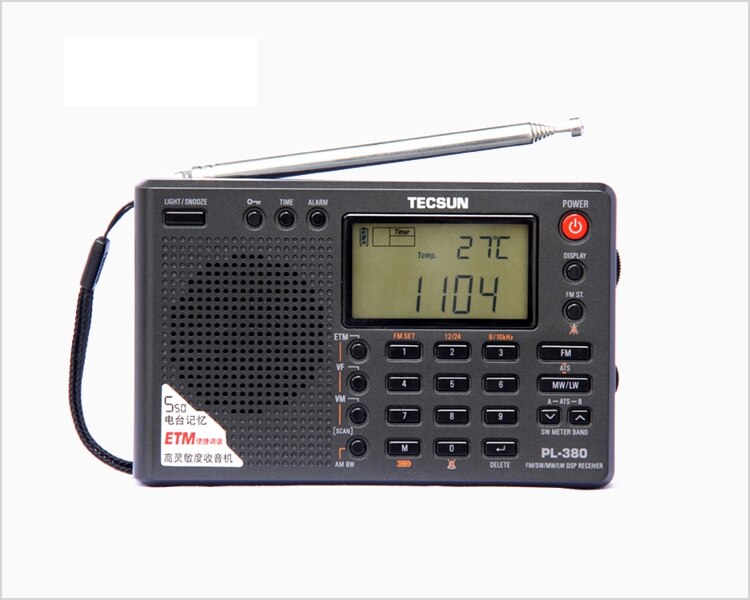 Tecsun Radio Digital PLL Portable Radio FM Stereo/LW/SW/MW World Band PLL Radio Receiver: Balck-No Battery