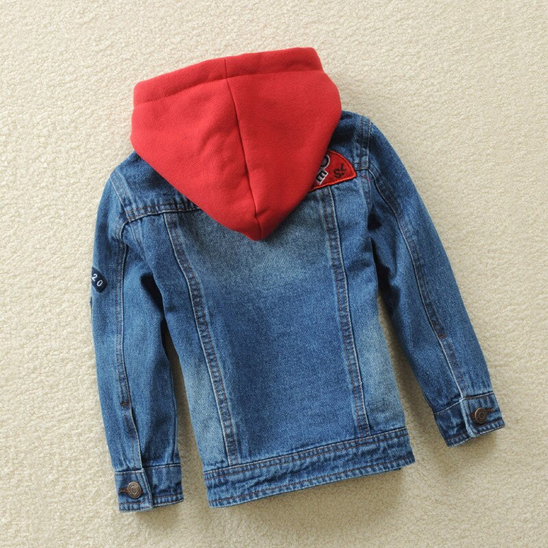 Veste d'automne en jean pour enfants et adolescents de 3 à 14 ans, manteau en Denim, vêtements d'extérieur à capuche,