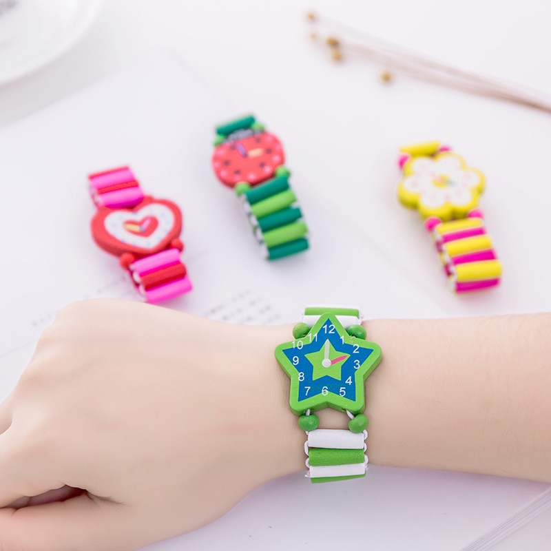 Uaincube Houten Handwerk Speelgoed Voor Kinderen Leren &amp; Onderwijs Cartoon Horloges/Tijd Nixie Klok Oyuncak Grappige