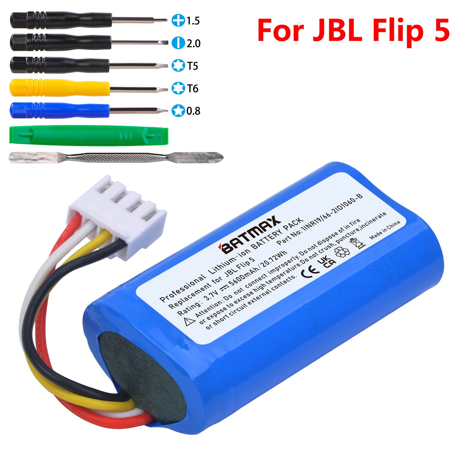 5600Mah Li-Ion Batterij Bateria 1INR19/66-2,ID1060-B Met Gereedschap Voor Jbl Flip 5 Bluetooth Speaker