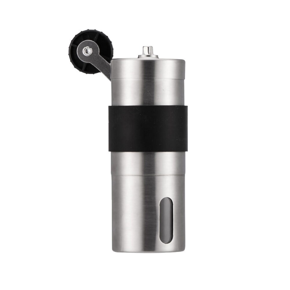 Molinillo de café de cerámica Manual de acero inoxidable, molino de granos de café ajustable con anillo de lazo de goma, herramientas de cocina fáciles de limpiar: SMALL