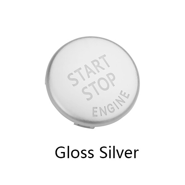 Motor start stop knap tilbehør nøgle dekoration til bmw  x1 x5 e70 x6 e71 z4 e89 1 3 5 serie  e90 e91 e92 e60 bil udskift dæksel: Blank sølv