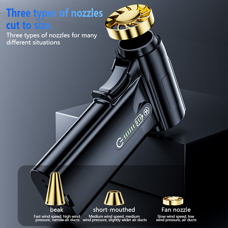 130000RPM hurricane handheld dust blower can be used for snow blowing, barbecue assistance, car cleaning, etc