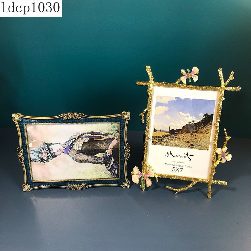 Golden Branches Floral Photo Frames Modern Gold Plated Framed Picture Frame Desk Decoration Family Portrait Photo Frame