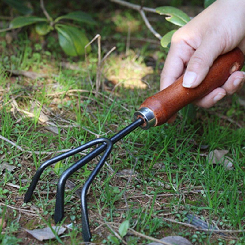 Mini Shovel Rake Set Mini Garden Tool Bonsai Tools Set Wooden Handle Metal Head Shovel for Flowers Potted Plants