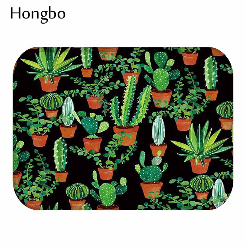 Hongbo tropisk kaktus monstera mønster skridsikker ruskind tæppe dørmåtter dørmåtte udendørs køkken værelse gulvmåtte tæppe