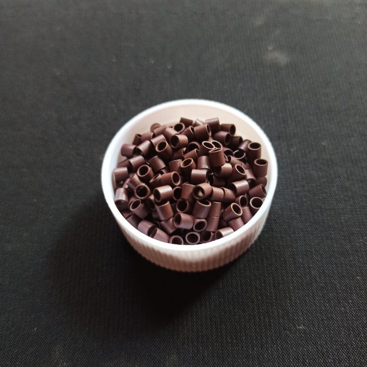 3.0 x 2.4 x 3.0mm mini kobberrør mikroringer perler koblinger til hårforlengelsesverktøy: Farge 5 brun