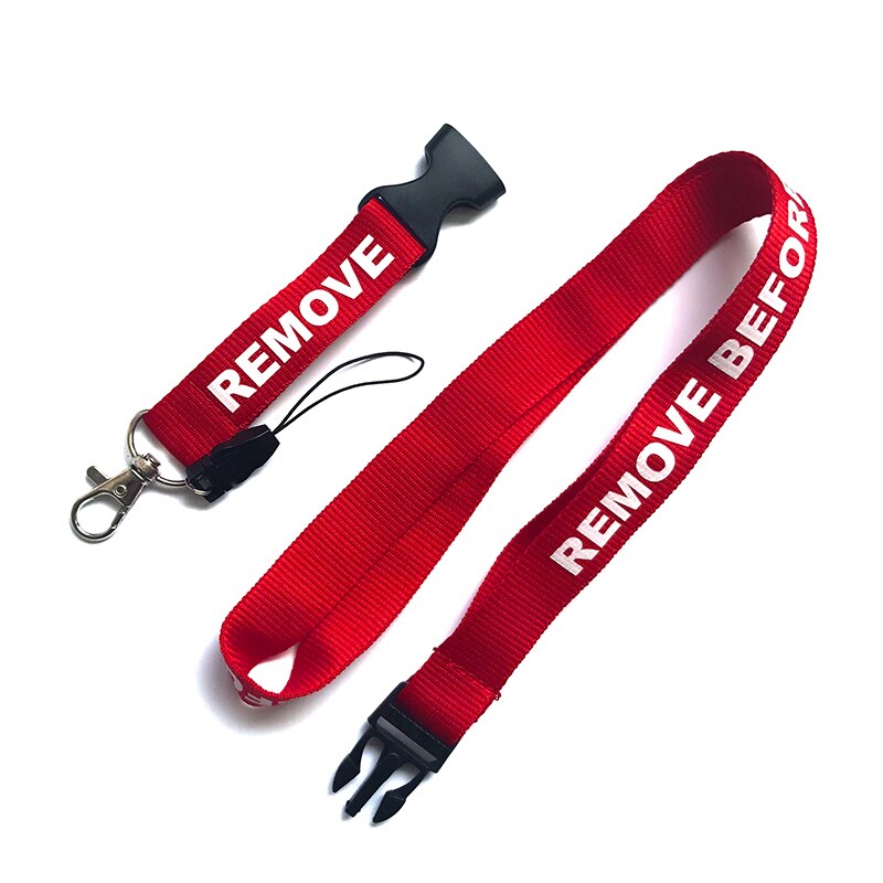 Verwijderen Voordat Vlucht Riem off White/Red Neck Strap Voor Kaart Badge off telefoons Gym Lanyard Geborduurde Sleutelhanger thuis singels