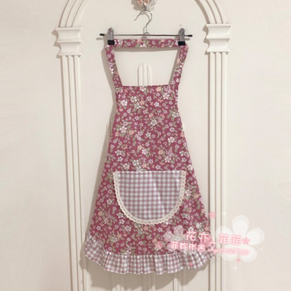 cotton cloth princess apron print floral cleaning apron kitchen aprons for women baking mats helper Sleeveless Apron: 019