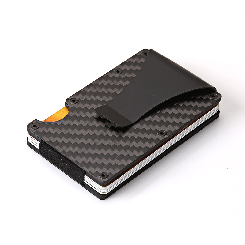 Mini Slim Carbon Fiber Wallet Money Cash Clip RFID Blocking Aluminium Creditcardhouder Mannen Metalen Purse Id-kaart case: Default Title