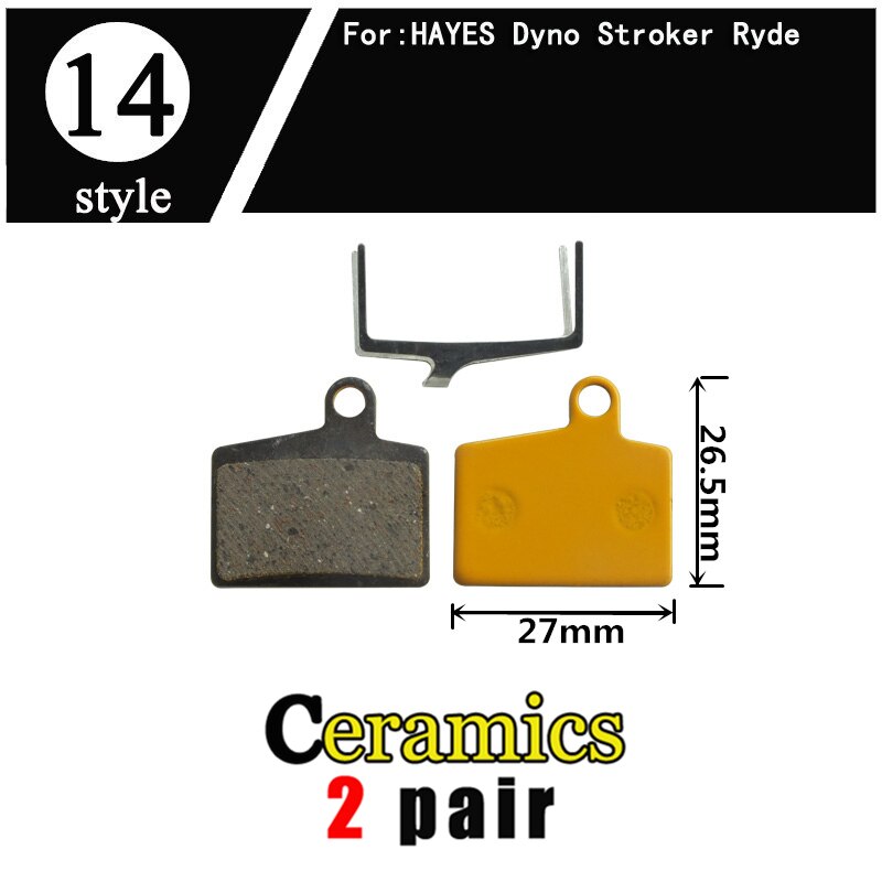 2 Pair Bicycle Disc Brake Pads For Hayes Stroker Ryde And Dyno MTB Mountain E-BIKE Cycling Accessories: 2pair Ceramic