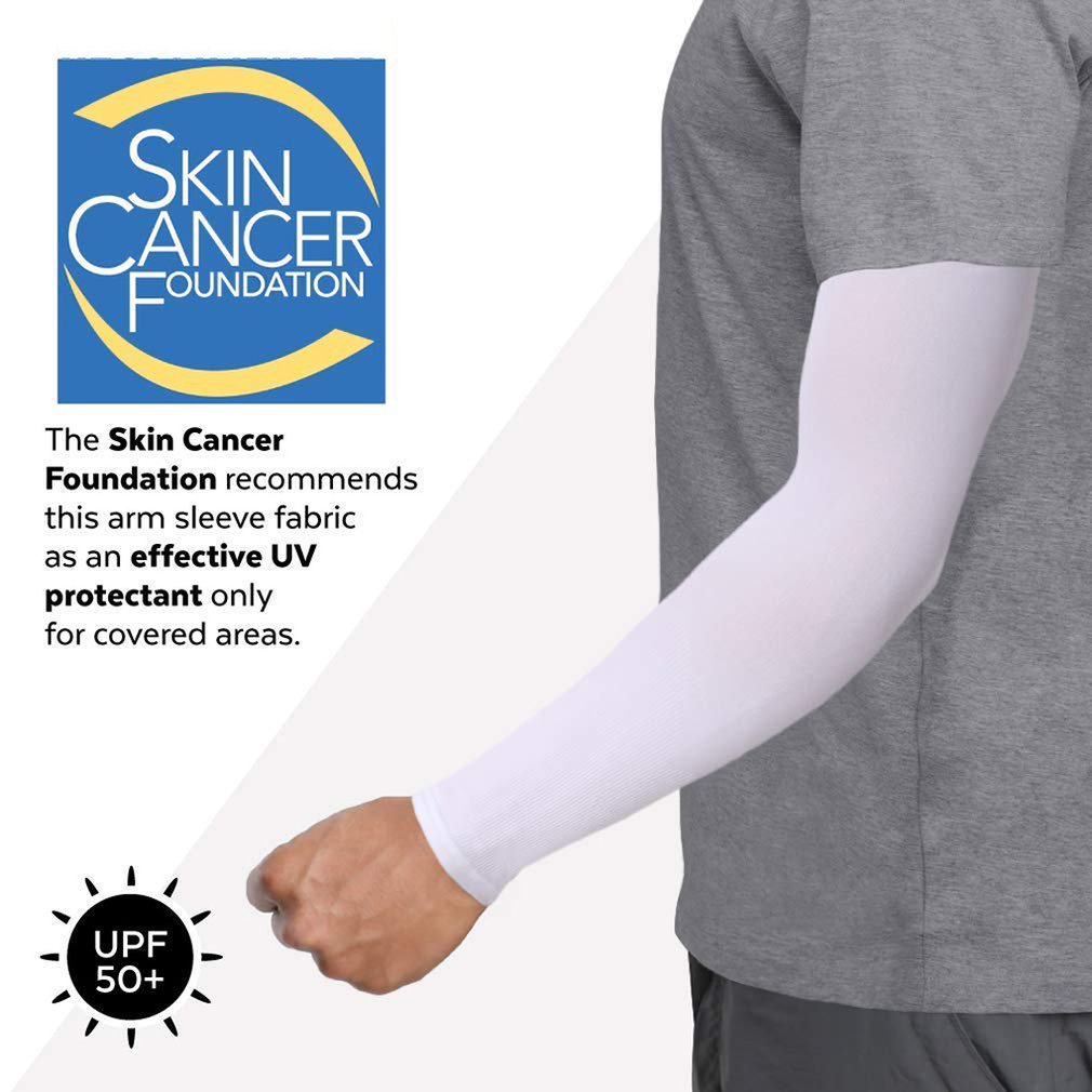 Uv Protection Cooling Arm Sleeves Upf 50 Compression Sun Sleeves For Men &amp; Women For Running Cycling Fishing Golf: Orange